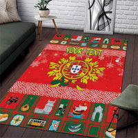 Personalized Portugal Christmas Area Rug Coat Of Arms - Feliz Natal - Wonder Print Shop