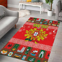 Personalized Portugal Christmas Area Rug Coat Of Arms - Feliz Natal - Wonder Print Shop