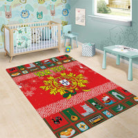 Personalized Portugal Christmas Area Rug Coat Of Arms - Feliz Natal - Wonder Print Shop