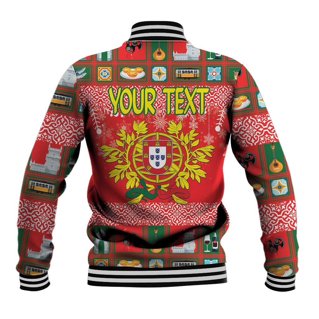 Personalized Portugal Christmas Baseball Jacket Coat Of Arms - Feliz Natal - Wonder Print Shop