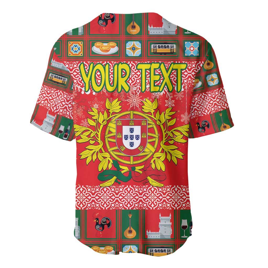 Personalized Portugal Christmas Baseball Jersey Coat Of Arms - Feliz Natal - Wonder Print Shop