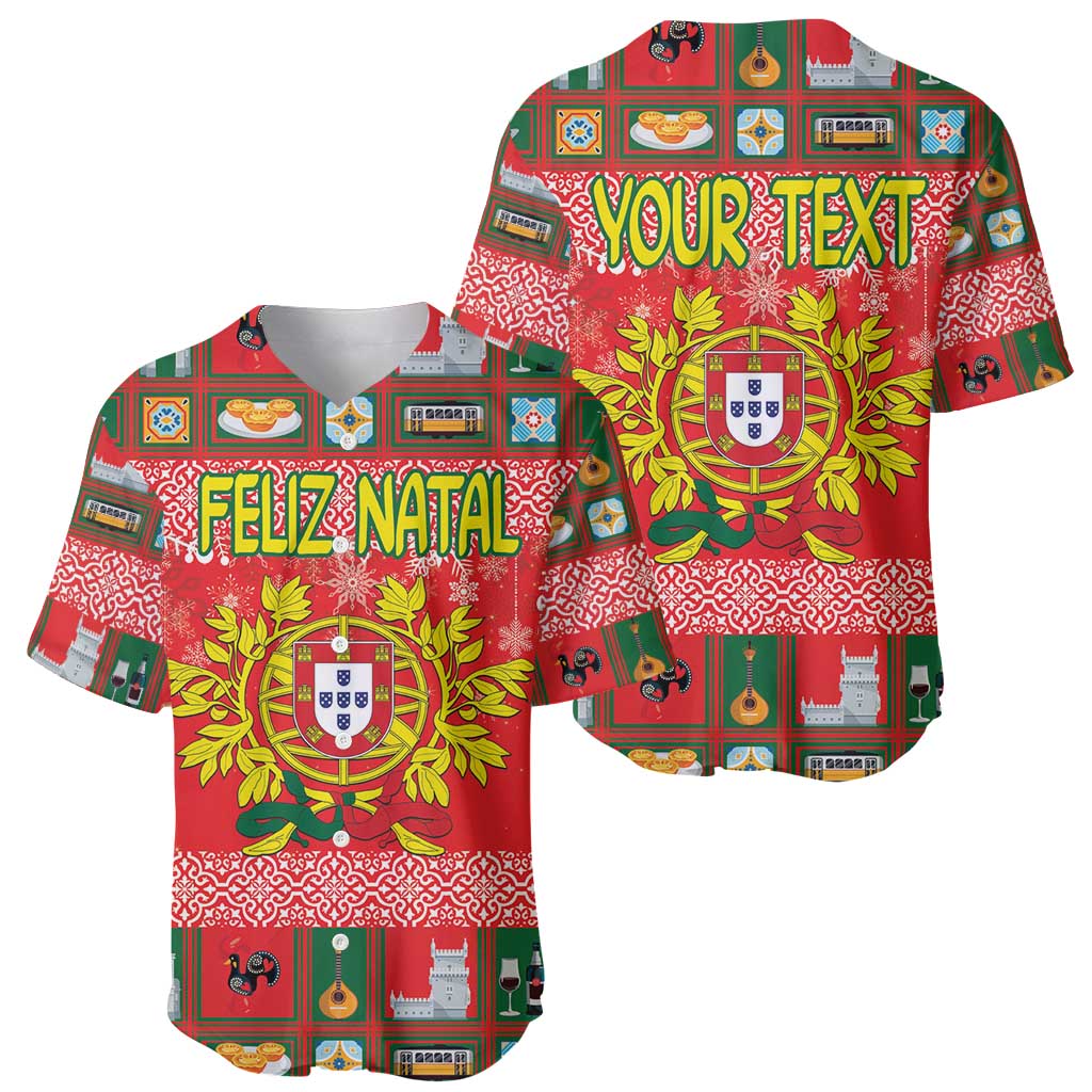 Personalized Portugal Christmas Baseball Jersey Coat Of Arms - Feliz Natal - Wonder Print Shop