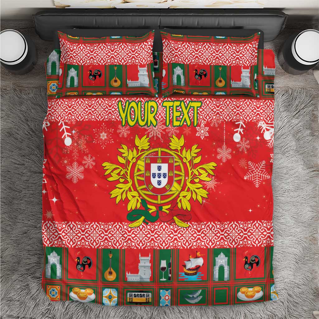 Personalized Portugal Christmas Bedding Set Coat Of Arms - Feliz Natal - Wonder Print Shop