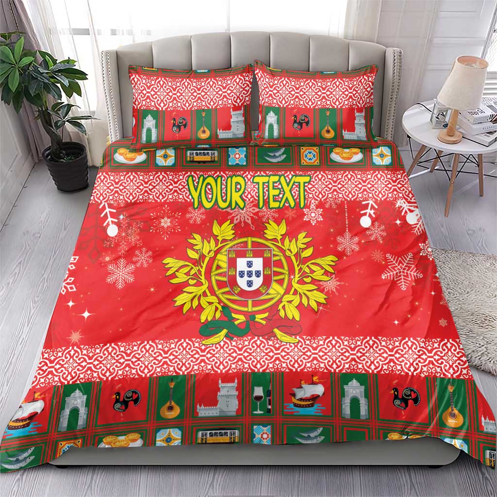 Personalized Portugal Christmas Bedding Set Coat Of Arms - Feliz Natal - Wonder Print Shop