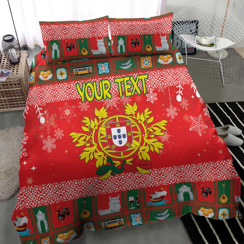 Personalized Portugal Christmas Bedding Set Coat Of Arms - Feliz Natal - Wonder Print Shop