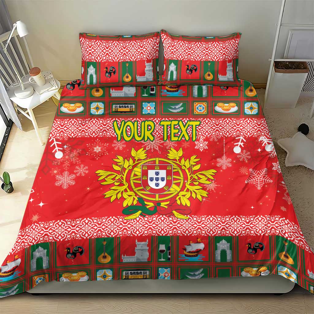 Personalized Portugal Christmas Bedding Set Coat Of Arms - Feliz Natal - Wonder Print Shop