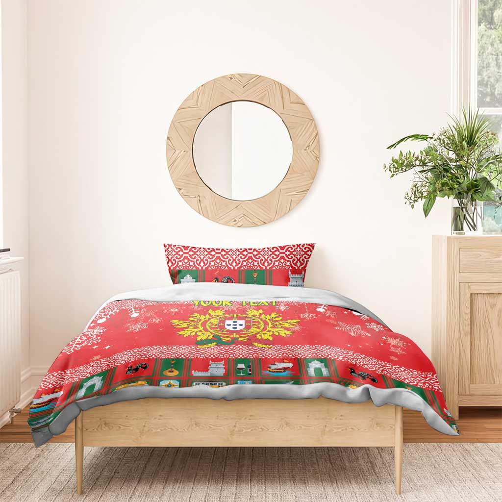 Personalized Portugal Christmas Bedding Set Coat Of Arms - Feliz Natal - Wonder Print Shop