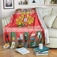Personalized Portugal Christmas Blanket Coat Of Arms - Feliz Natal
