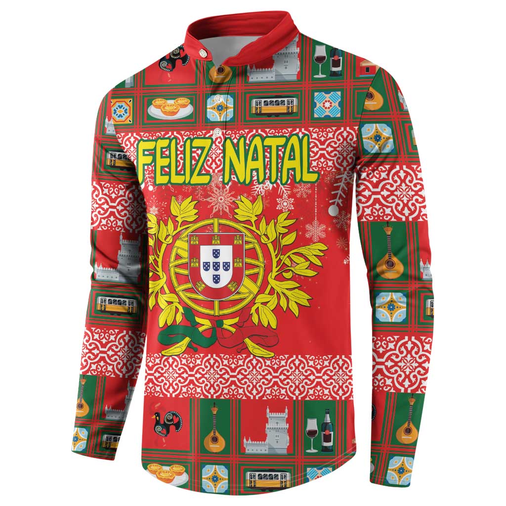 Personalized Portugal Christmas Button Sweatshirt Coat Of Arms - Feliz Natal - Wonder Print Shop