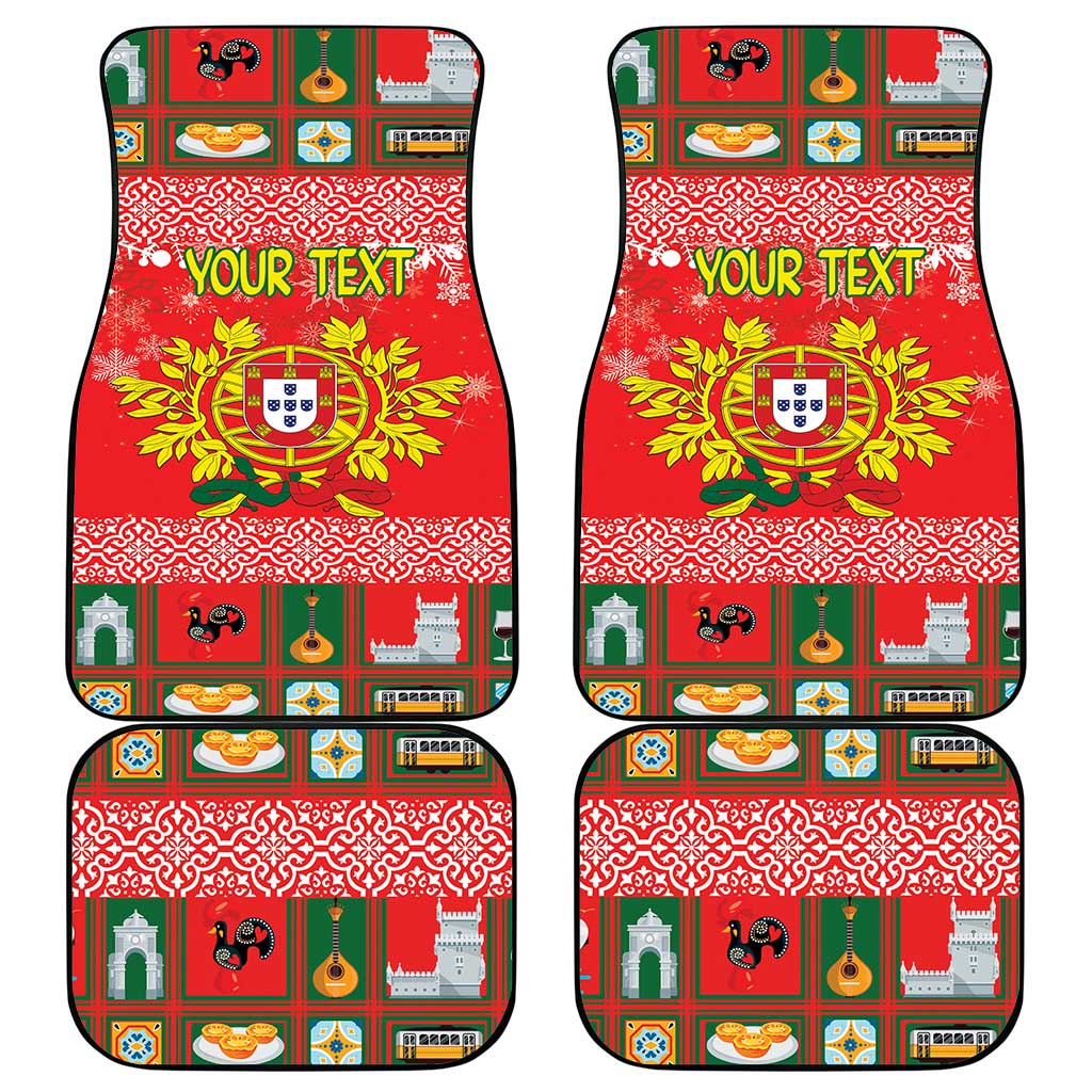 Personalized Portugal Christmas Car Mats Coat Of Arms - Feliz Natal - Wonder Print Shop