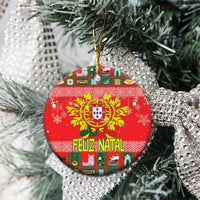 Personalized Portugal Christmas Ceramic Ornament Coat Of Arms - Feliz Natal - Wonder Print Shop