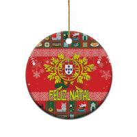 Personalized Portugal Christmas Ceramic Ornament Coat Of Arms - Feliz Natal - Wonder Print Shop
