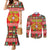 Personalized Portugal Christmas Couples Matching Mermaid Dress and Long Sleeve Button Shirt Coat Of Arms - Feliz Natal