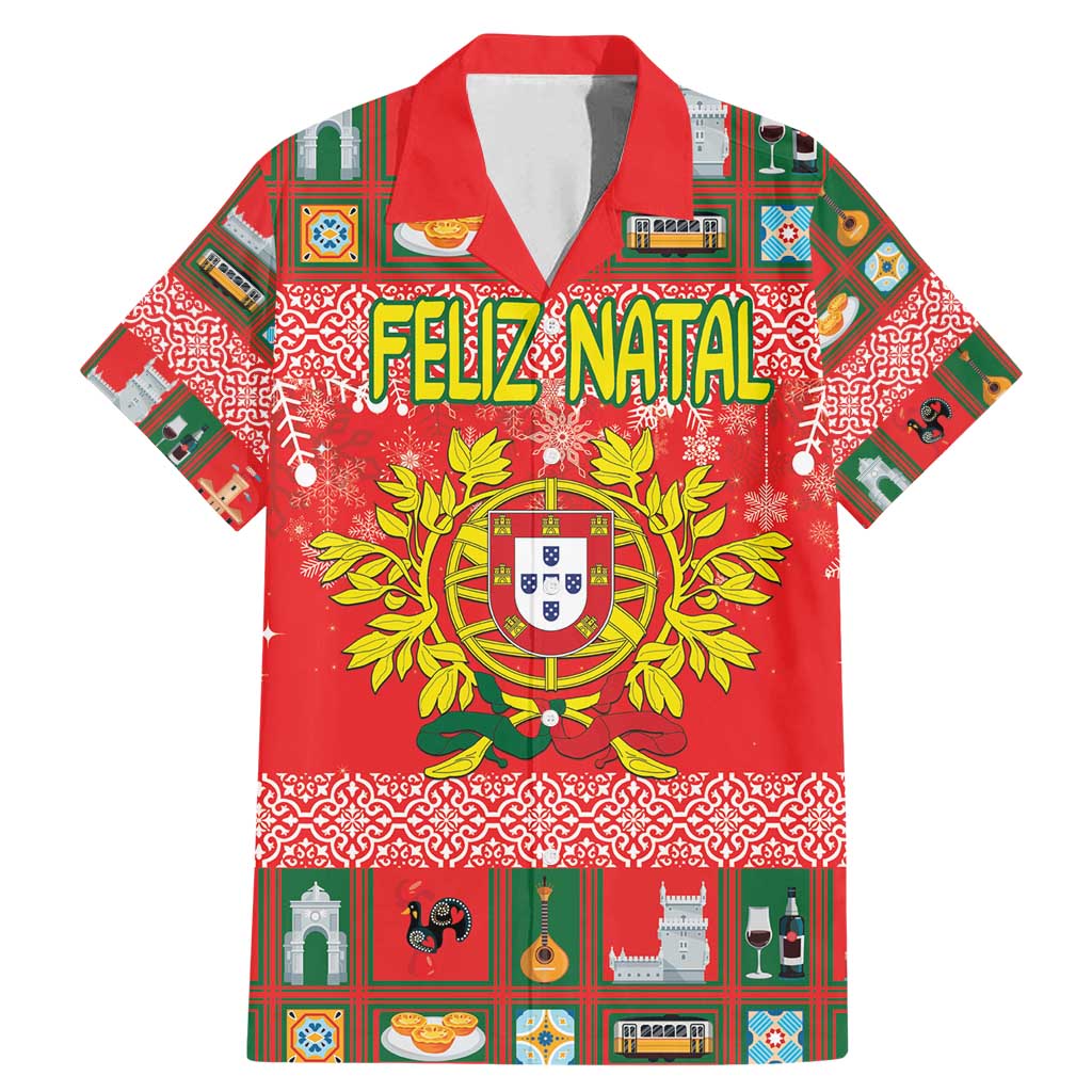 Personalized Portugal Christmas Family Matching Mermaid Dress and Hawaiian Shirt Coat Of Arms - Feliz Natal - Wonder Print Shop