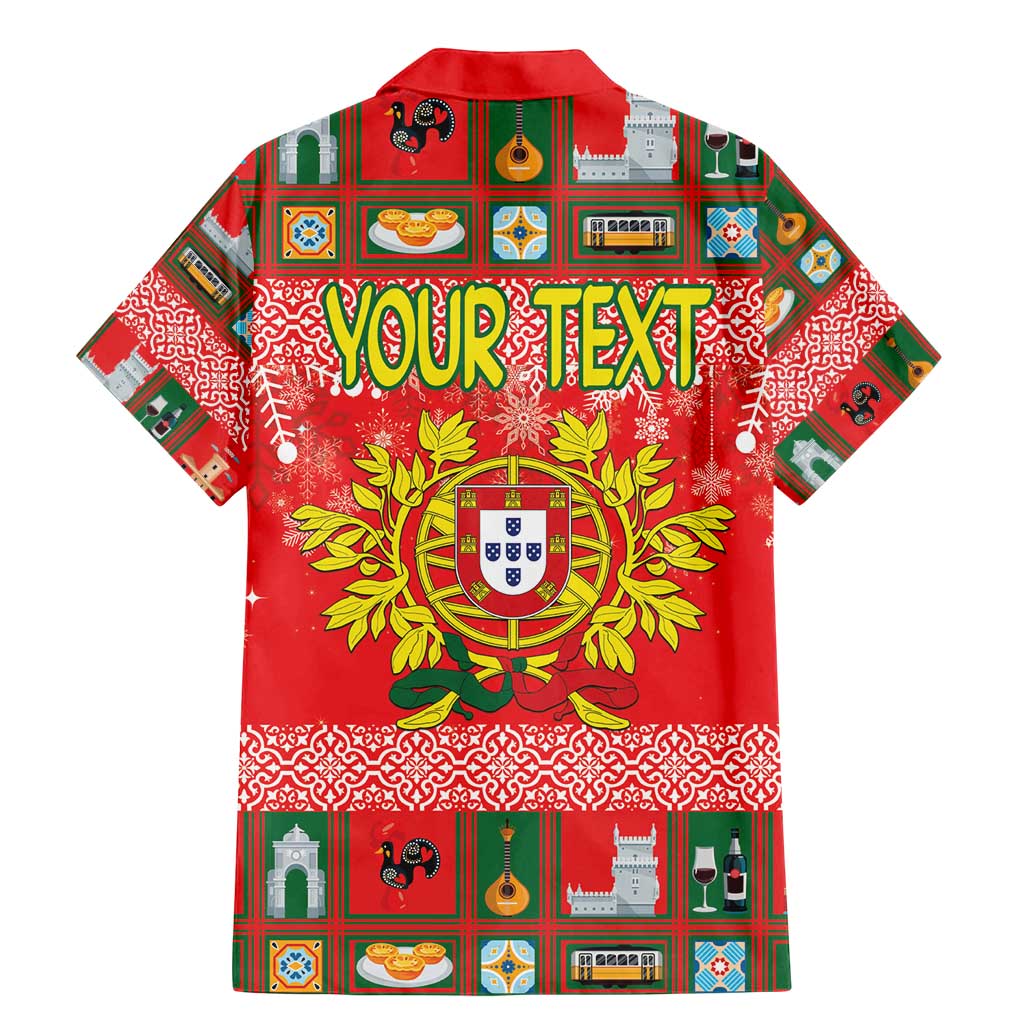 Personalized Portugal Christmas Family Matching Mermaid Dress and Hawaiian Shirt Coat Of Arms - Feliz Natal - Wonder Print Shop