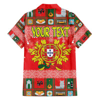 Personalized Portugal Christmas Family Matching Off The Shoulder Long Sleeve Dress and Hawaiian Shirt Coat Of Arms - Feliz Natal - Wonder Print Shop