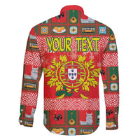 Personalized Portugal Christmas Family Matching Off The Shoulder Long Sleeve Dress and Hawaiian Shirt Coat Of Arms - Feliz Natal - Wonder Print Shop