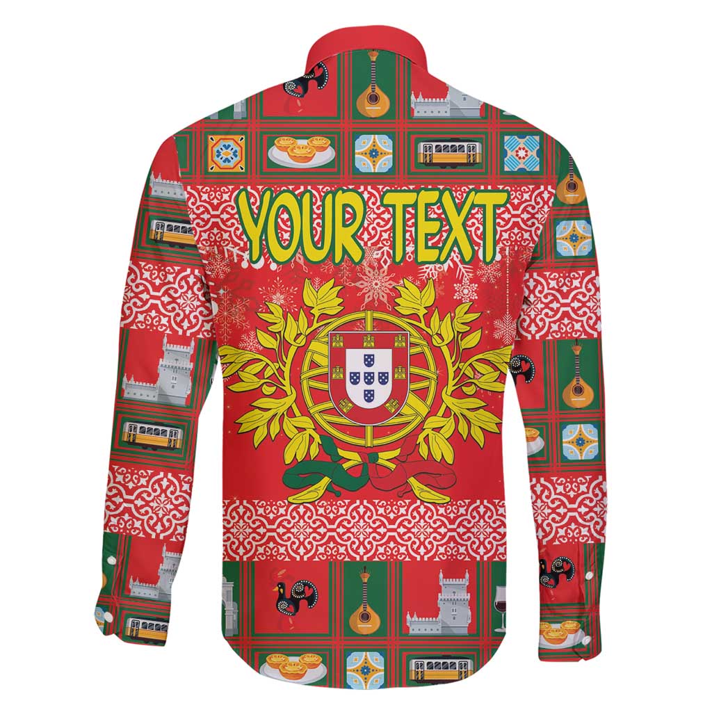 Personalized Portugal Christmas Family Matching Short Sleeve Bodycon Dress and Hawaiian Shirt Coat Of Arms - Feliz Natal - Wonder Print Shop