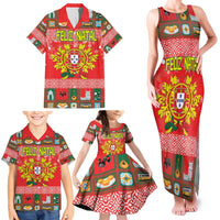 Personalized Portugal Christmas Family Matching Tank Maxi Dress and Hawaiian Shirt Coat Of Arms - Feliz Natal - Wonder Print Shop