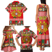 Personalized Portugal Christmas Family Matching Tank Maxi Dress and Hawaiian Shirt Coat Of Arms - Feliz Natal - Wonder Print Shop