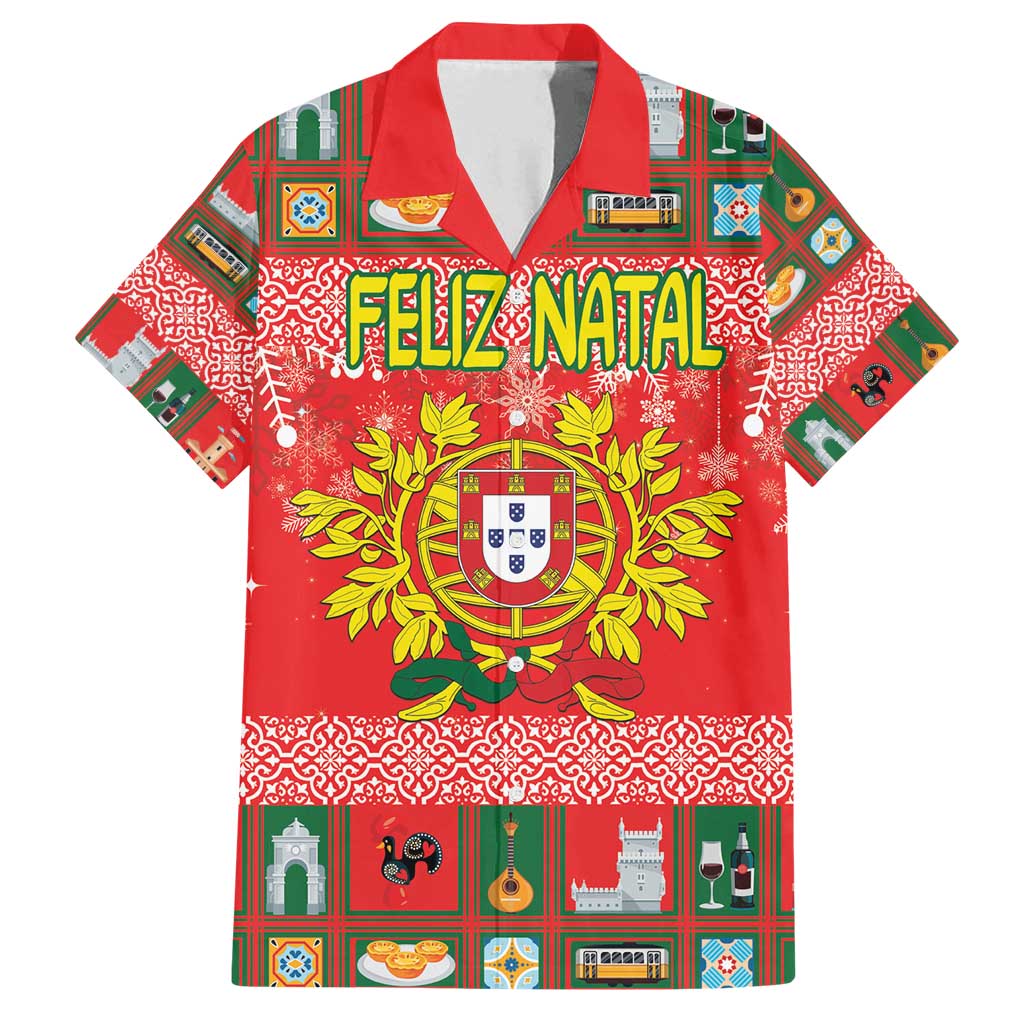 Personalized Portugal Christmas Family Matching Tank Maxi Dress and Hawaiian Shirt Coat Of Arms - Feliz Natal - Wonder Print Shop
