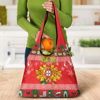 Personalized Portugal Christmas Grocery Bag Coat Of Arms - Feliz Natal