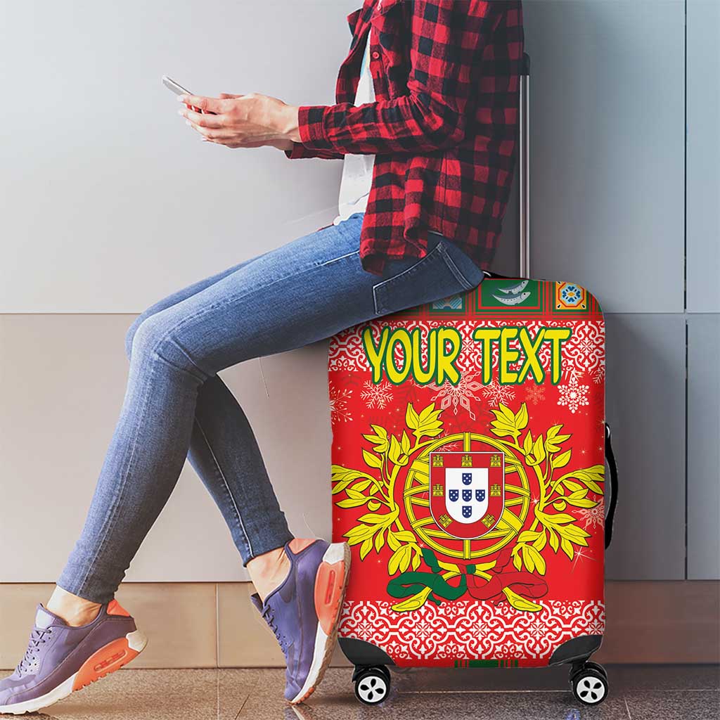 Personalized Portugal Christmas Luggage Cover Coat Of Arms - Feliz Natal - Wonder Print Shop