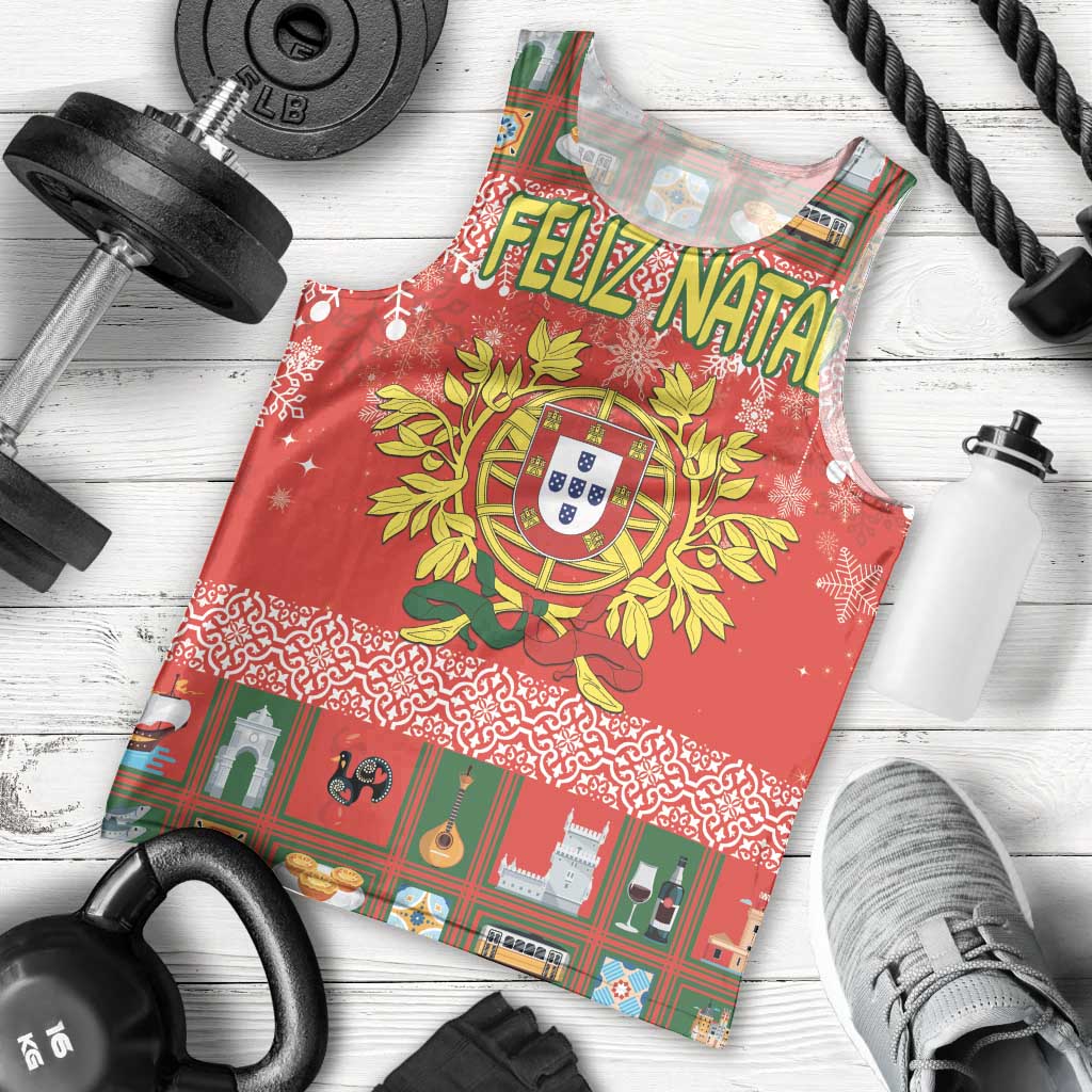 Personalized Portugal Christmas Men Tank Top Coat Of Arms - Feliz Natal - Wonder Print Shop