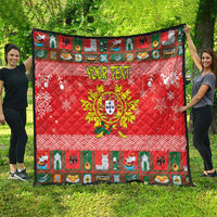 Personalized Portugal Christmas Quilt Coat Of Arms - Feliz Natal - Wonder Print Shop