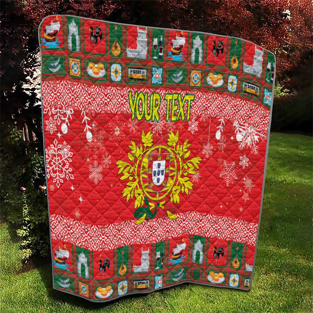 Personalized Portugal Christmas Quilt Coat Of Arms - Feliz Natal - Wonder Print Shop