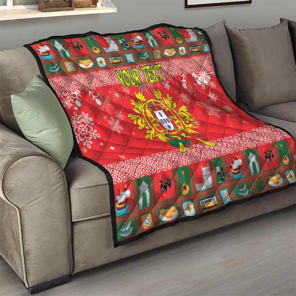 Personalized Portugal Christmas Quilt Coat Of Arms - Feliz Natal - Wonder Print Shop