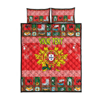Personalized Portugal Christmas Quilt Bed Set Coat Of Arms - Feliz Natal - Wonder Print Shop