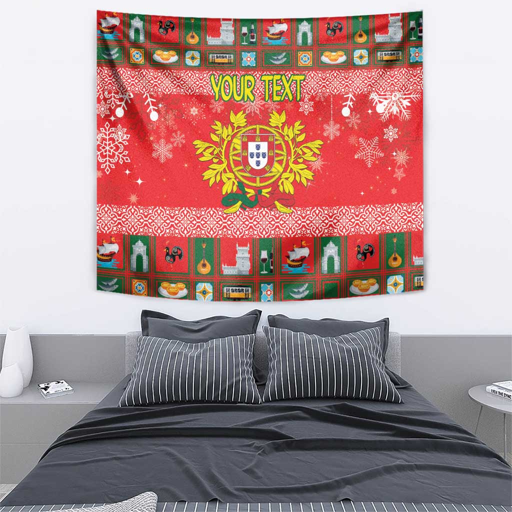 Personalized Portugal Christmas Tapestry Coat Of Arms - Feliz Natal - Wonder Print Shop
