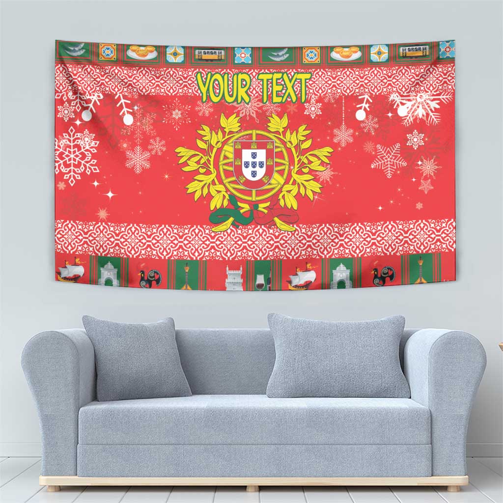 Personalized Portugal Christmas Tapestry Coat Of Arms - Feliz Natal - Wonder Print Shop