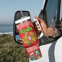 Personalized Portugal Christmas Tumbler With Handle Coat Of Arms - Feliz Natal - Wonder Print Shop