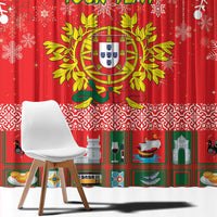 Personalized Portugal Christmas Window Curtain Coat Of Arms - Feliz Natal - Wonder Print Shop