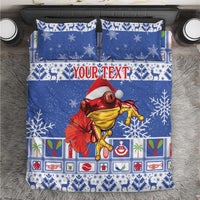 Personalized Puerto Rico Christmas Bedding Set Coqui With Red Maga Flower - Wonder Print Shop