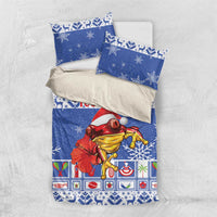 Personalized Puerto Rico Christmas Bedding Set Coqui With Red Maga Flower - Wonder Print Shop