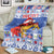 Personalized Puerto Rico Christmas Blanket Coqui With Red Maga Flower