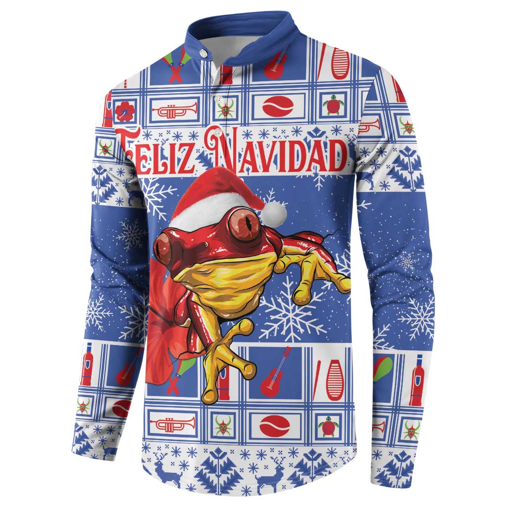 Personalized Puerto Rico Christmas Button Sweatshirt Coqui With Red Maga Flower - Wonder Print Shop