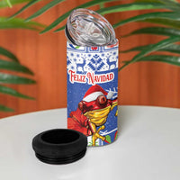 Personalized Puerto Rico Christmas 4 in 1 Can Cooler Tumbler Coqui With Red Maga Flower - Wonder Print Shop