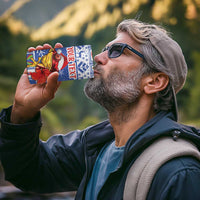 Personalized Puerto Rico Christmas 4 in 1 Can Cooler Tumbler Coqui With Red Maga Flower - Wonder Print Shop