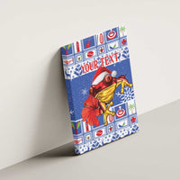 Personalized Puerto Rico Christmas Canvas Wall Art Coqui With Red Maga Flower - Wonder Print Shop