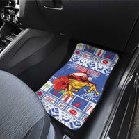 Personalized Puerto Rico Christmas Car Mats Coqui With Red Maga Flower - Wonder Print Shop