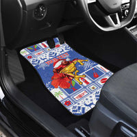 Personalized Puerto Rico Christmas Car Mats Coqui With Red Maga Flower - Wonder Print Shop
