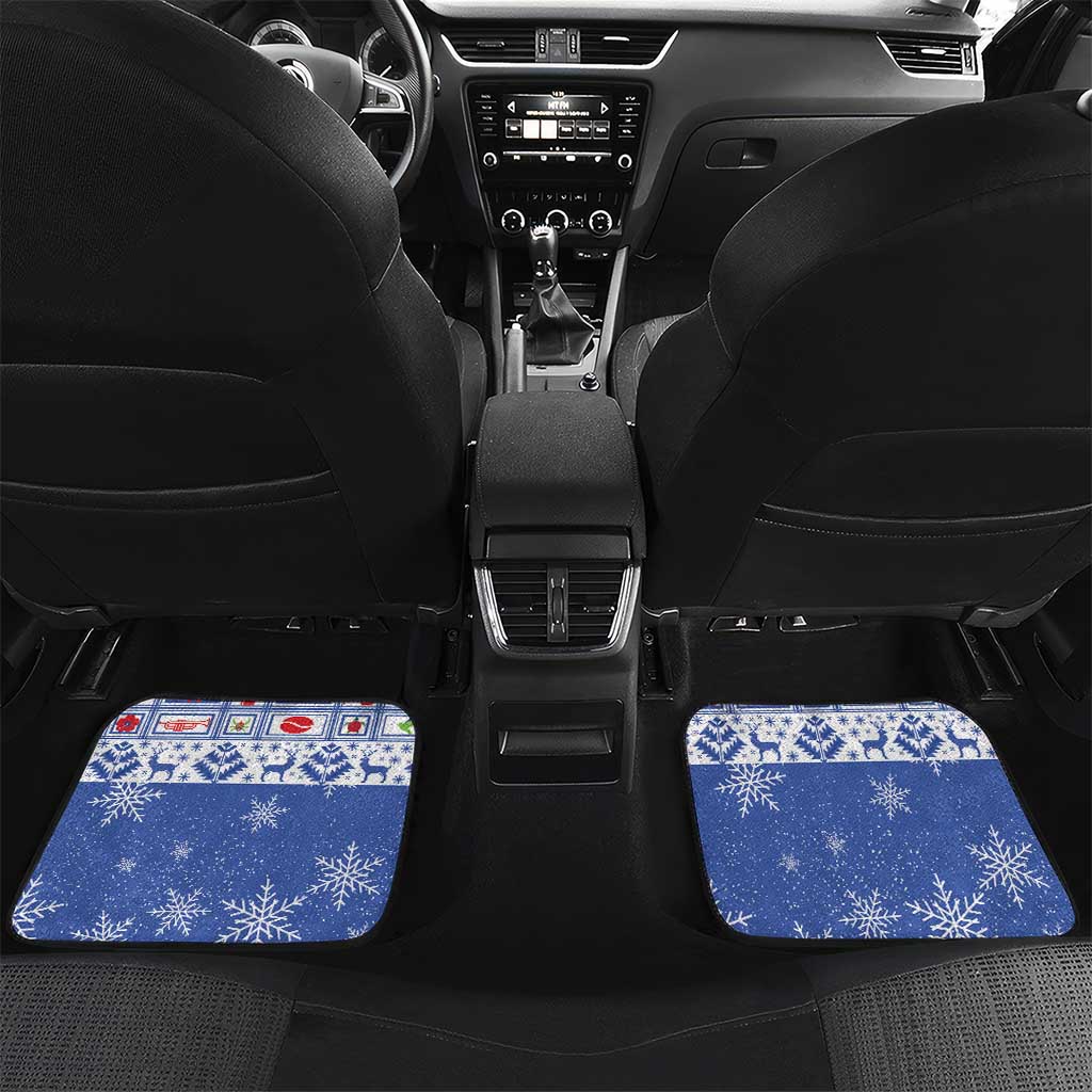 Personalized Puerto Rico Christmas Car Mats Coqui With Red Maga Flower - Wonder Print Shop