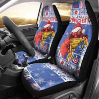 Personalized Puerto Rico Christmas Car Seat Cover Coqui With Red Maga Flower - Wonder Print Shop