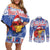 Personalized Puerto Rico Christmas Couples Matching Off Shoulder Short Dress and Long Sleeve Button Shirt Coqui With Red Maga Flower - Wonder Print Shop