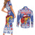 Personalized Puerto Rico Christmas Couples Matching Short Sleeve Bodycon Dress and Long Sleeve Button Shirt Coqui With Red Maga Flower - Wonder Print Shop