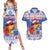 Personalized Puerto Rico Christmas Couples Matching Summer Maxi Dress and Hawaiian Shirt Coqui With Red Maga Flower - Wonder Print Shop